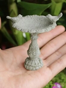 1 件欧式迷你仙境喷泉带鸟树脂收藏摆件，适用于室内外装饰、家居小雕像、盆栽景观配件微型花园装饰摆件 - 彩色 - 查看 2