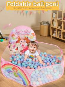 1pc Children's Fabric Ball Pit, Large Capacity Foldable Portable One-Click Storage, Indoor Fun Interactive Playhouse Tent Toy For Toddlers, Boys & Girls, Halloween, Thanksgiving, Birthday Gift, Daycare, Christmas Party (Balls Not Included)