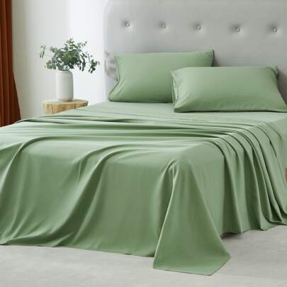 3/4 Piece Home Bed Sheet Set, Soft, Comfortable And Breathable Bedding Set, Hotel Luxury Home Summer Bedding Sheets Twin, 1 Or 2 Pillowcases, 1 Flat Sheet And 1 Fitted Sheet,Room Decor,  Ideal Gift.