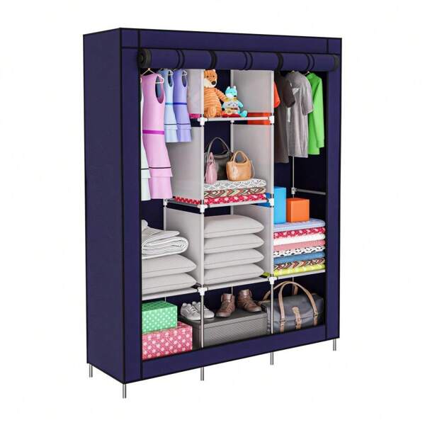 ROUPEIRO GUARDA ROUPA ORGANIZADOR DE ROUPA CABIDEIRO AZUL