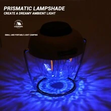 1 pièce Lampe de camping rétro Éclairage Lampe de tente portable Rechargeable Étanche Durée de vie extra longue Convient pour le camping en plein air Éclairage d'urgence à la maison Lumière d'ambiance de camping - Kaki - Voir 6