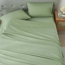 3/4 Piece Home Bed Sheet Set, Soft, Comfortable And Breathable Bedding Set, Hotel Luxury Home Summer Bedding Sheets Twin, 1 Or 2 Pillowcases, 1 Flat Sheet And 1 Fitted Sheet,Room Decor, Ideal Gift. - Green - View 10