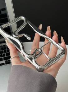 时尚新款香槟色电镀3D创意镂空透气蛇纹设计手机壳，适用于 16 Pro Max、 15、 17 Pro Max，防摔防水防震防刮