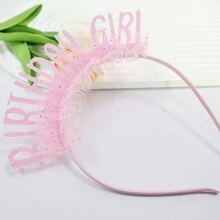 1pc, Colorful Birthday Headband For Women Glitter Birthday Headband Hair Hoop For Party Decoration Handmade Hair Accessories - Multicolor - View 3