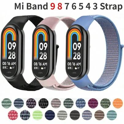 Dây đeo vòng nylon cho Mi Band 9 8 7 6 5 4 3 Vòng đeo tay thông minh thoáng khí Vòng đeo tay thể thao Miband 8 NFC
