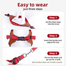 Rokhevn 1 pièce Harnais de poitrine en nylon personnalisable pour animaux de compagnie, avec doublure en mousse confortable, convient aux chiens de grande, moyenne et petite taille, avec texte personnalisable