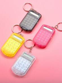 1 pieza Llavero con miniatura de calculadora de tapa abatible de moda y creativa, casual, regalo del Día de San Valentín, regalo para amigos (llave no incluida), accesorio de coche, adorno de bolso, escuela