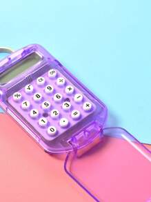 1 pieza Llavero con miniatura de calculadora de tapa abatible de moda y creativa, casual, regalo del Día de San Valentín, regalo para amigos (llave no incluida), accesorio de coche, adorno de bolso, escuela