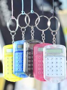 1 pieza Llavero con miniatura de calculadora de tapa abatible de moda y creativa, casual, regalo del Día de San Valentín, regalo para amigos (llave no incluida), accesorio de coche, adorno de bolso, escuela