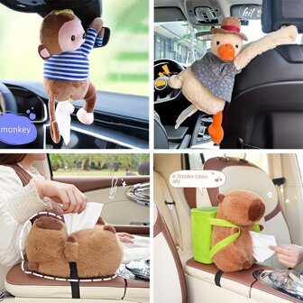 汽车纸巾盒挂式公仔车用好车纸盒车载可爱汽车装饰纸盒