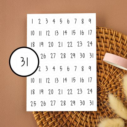 2 Pcs Month Number Planner Stickers, Calendar Stickers, Date Covers, Month Stickers, Functional Planner Stickers, 5.9*7.9inch,School Supplies,Back To School