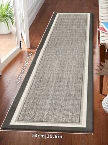 1pc Modern Minimalistic Style Grey Area Rug, 850g/M² Crystal Velvet, Rectangular, Non-Slip Washable, Decorative For Home, Living Room, Kitchen, Dining Room, Office, Suitable For All Seasons