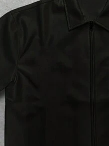 男士夏季短袖印花 Polo 衫，时尚 - 黑色 - 查看 3