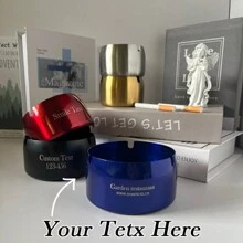 5 piezas Set de ceniceros de acero inoxidable a prueba de viento, personalizado con grabado láser, adecuado para promociones de eventos, regalos corporativos, fiestas de boda y cumpleaños, picnic y camping, decoración para jardín, bar, restaurante, cafetería, regalo ideal para familia, pareja, compañero de trabajo