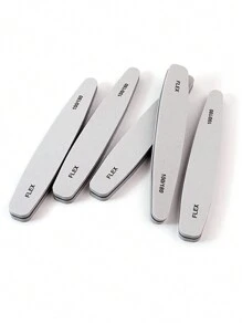 Set de 6 piezas de limas y pulidores de uñas profesionales de esponja para uñas acrílicas, de gel y naturales, con limas de doble cara de 100/180 granos, lavables - Gris - Ver 7