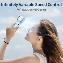 1pc + TYPE-C USB + 5200mAh + 5V/1A + Digital Display + Portable + Desktop, Upright, Handheld Cooling Fan + 100 Speed Levels High-Velocity Wind + Outdoor Summer Cooling For Men & Women Hiking Traveling Mini Handheld Fan + Holiday Essential