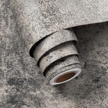 1 rollo de papel tapiz de decoración del hogar de hormigón agrietado gris, autoadhesivo, mate, para encimeras de hormigón, papel de contacto autoadhesivo y removible, vinilo, cemento retro para decoración de dormitorio, cajones, pegatinas de pared gruesas