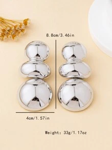1 Pair Fashion Rough Style Transparent Surface Stud Earrings - Silver - View 7
