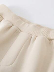 mini bala 儿童可调节腰围裤子，时尚又保暖的下装 - 淺卡其 - 查看 6