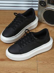 男士黑色经典时尚透气商务通勤步行休闲运动鞋，适合聚会、度假、送礼和旅行 - 黑色 - 查看 5