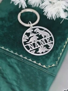 Men's Keychain, Personalized Name, Dinosaur Animal Keychain, Ideal For Gifts