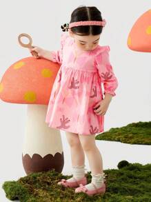 mini bala 女婴甜美连衣裙，婴儿春季新品 - 紅色調 - 查看 2