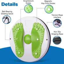 Waist Twisting Disc, Waist Slimming Balance Rotating Disc Board With Drawstring - Green - View 5