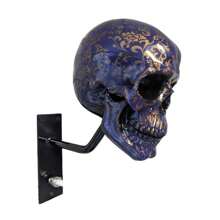 1 PIEZA Soporte de pared tipo estante de resina para casco de motocicleta con diseño de calavera, para almacenamiento de cascos, gorras, pelotas de béisbol y cascos de rugby, decoración para el hogar - Multicolor - Ver 17