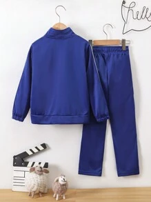 Pants Uniforme Escolar con Bies Unisex Conjunto de 2 Piezas Ropa para Niñas y Niños Adolescentes 4 a 16 años 100 a 160 cm Ropa Pants de Niños Infantiles Formal e Informal Joven Juvenil y Chicos - azul real - Ver 3