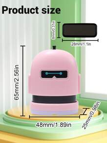 1pc Custom Name Cartoon Robot Signature Stamp For Kids, Cartoon Pattern Name Stamps Personalized, DIY Customized Cartoon Self Inking Name Stamp - White - View 3