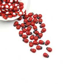 100 miếng gỗ Mini 8x11mm Bọ rùa đỏ Bọ rùa tự dính DIY Đồ thủ công lễ Phục sinh Trang trí nhà Làm thiệp bằng gỗ Đồ trang trí Miếng dán phẳng - Nhiều màu - Xem 2