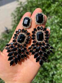 ACEHLN 新款女士水晶吊坠耳环 水钻耳环 婚礼 女士派对 时尚珠宝配饰 批发礼品 个性耳环 - 白 - 查看 6