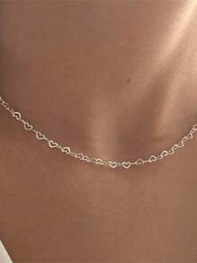 Colar Choker coração amor Banhadas a Prata 925 a ouro 18k