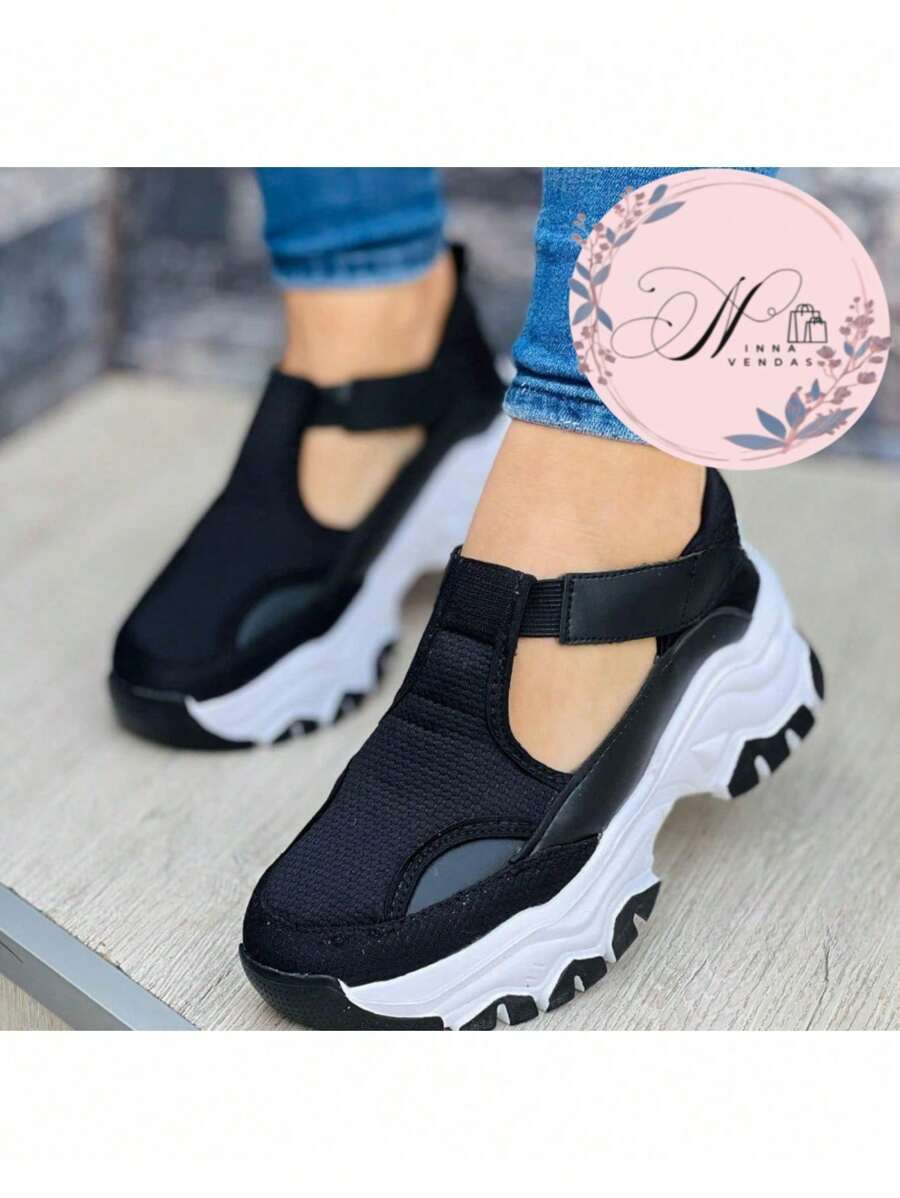 Women's Tractor Blogger Flats New Casual Platform Sandal - 黑色 - 查看 1