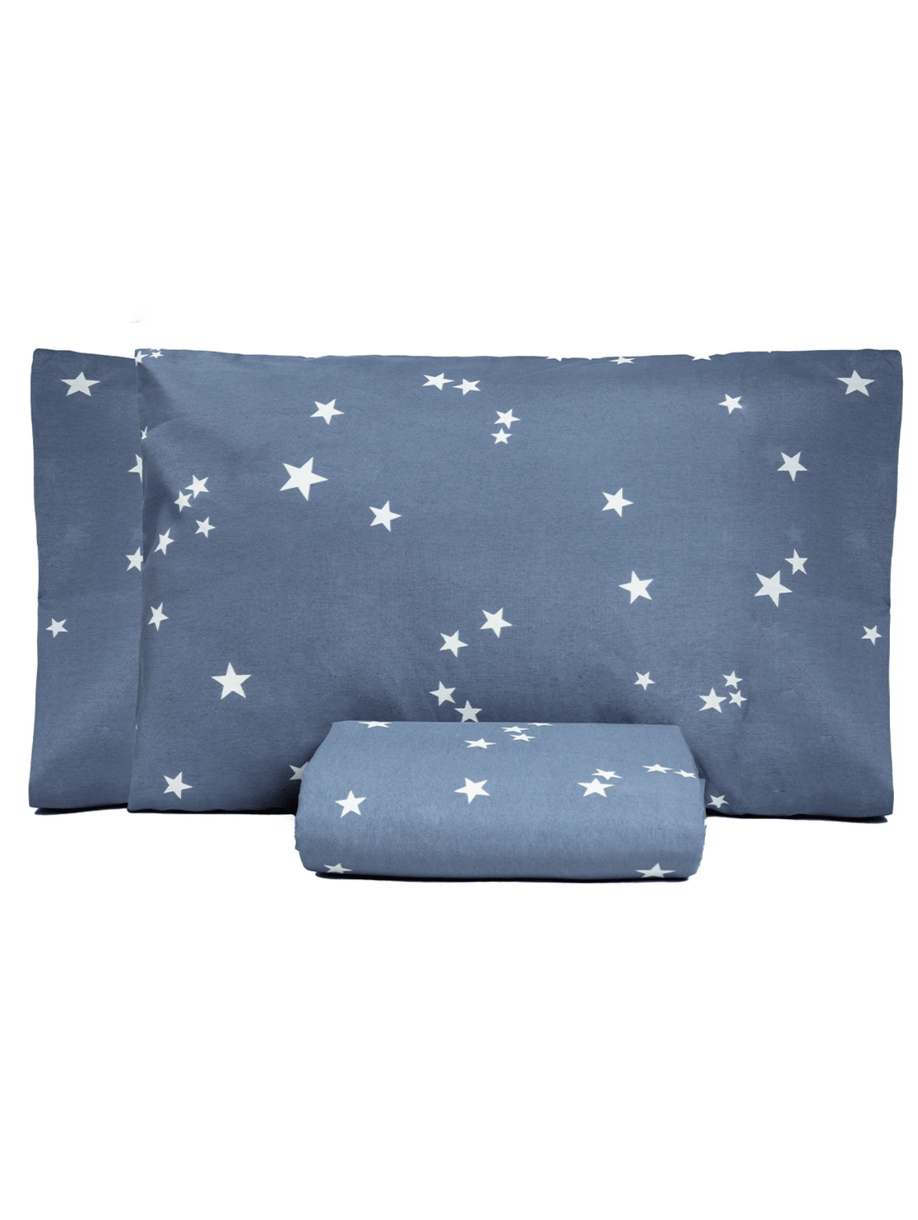 Standard Double Sheet Set Without Elastic With Minimalist Pillowcases 150 Thread Count - 3 Pieces - 星星 - 查看 1