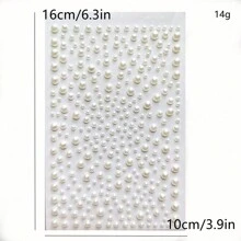 2sheet/650pcs Pearl Stickers DIY Home Decoration - Self-Adhesive Flat Back Pearls For Nails, Phones, And More ,For Party, Office, Valentine's Day And More