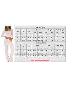 Women Pajama Set Heart/Bear Print Long Sleeve Crop Tops Elastic Waist Long Pants 2 Pcs Lounge Outfit