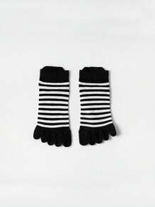 1 par de meias femininas separadoras de dedos, meias leves e respiráveis com gáspea baixa, absorvem o suor, meias curtas com tubo, meias curtas resistentes a odores e estampa de vaca fofa para o verão, meias femininas com tubo