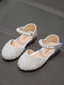 1 Pair Pink Girl Baby Flat Shoes, Princess Shoes For Toddler, Spring & Autumn