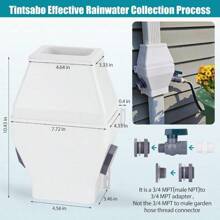 Rainwater Collection System-Tintsabo Rain Barrel Diverter Kit For 2x3 Or 3x4 Inch Standard Downspouts,Rainwater Diverter With PVC 3/4 Spigot And Filtration Valve Kit, White - 雨桶花園龍頭套件 - 查看 2