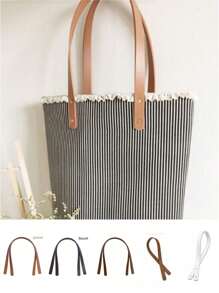 2pcs Handles For Women's Bags Detachable Accessories For Handbags DIY Shoulder Bag Strap With Silver Rivets Tote Bag Handles,Boho Vibes