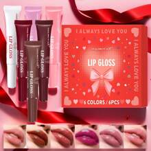 MISS FACTORX 6pcs/Box 6 Color Lip Gloss Set, Unique Gift Set, Long-Lasting & Moisturizing, Glossy Lip Enhancer, Great For Valentine's Day, Thanksgiving, Mother's Day