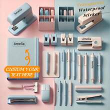 45/90/180/270/360pcs Options Custom Waterproof Name Stickers - PET Labels For Bottles & Notebooks, Tear-Resistant, Easy Apply/Remove