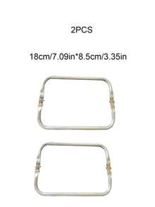 2PCS Multiple Sizes Of Square Aluminum Clips, Luggage Hardware Hinge Clip, Cloud Bag Bracket, Woven Bag Mouth Clip, Gold Bag Clip Gifts For Women - Silver - View 8