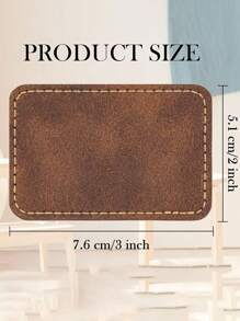 1pc Personalized Leatherette Patches With Hot Melt Adhesive, Brown Leather Patches For Hats, Laser Engraving Blanks Custom Patches, Rectangle Fabric Stickers For Cloth Repair Sew Supplies
