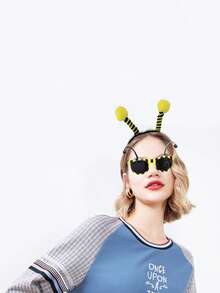2个装男女通用蜜蜂头箍 - 眼镜 - 适合各种节日庆典、派对装扮和角色扮演 - 黃色 - 查看 7