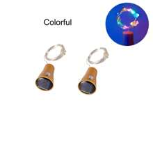 1/2/5 chiếc đèn LED năng lượng mặt trời gắn nút chai rượu vang, dài 2m, 20 bóng LED, đèn dây trang trí bằng dây đồng, thích hợp cho tiệc ngoài trời, đám cưới, chậu hoa, trang trí ngày Valentine. - Năng lượng mặt trời - Xem 13