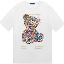G&G AVENUE Mens T-Shirts Graphic Tees Men Bear Print Crew Neck Cotton Shirts Lightweight Casual Shirt Unisex Summer Shirts - 白色 - 查看 1