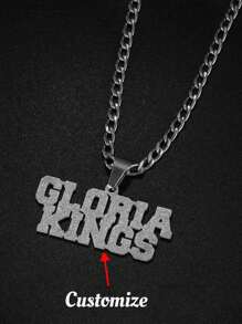 Colar Personalizado com Pingente Gravado em Aço Inoxidável de Alta Qualidade com Texto Personalizado Fosco - Nome em Inglês Personalizado, Adequado para Uso Diário ou Brinde, Presente Perfeito para o Dia dos Namorados, Adequado para Ela, Família e Amigos