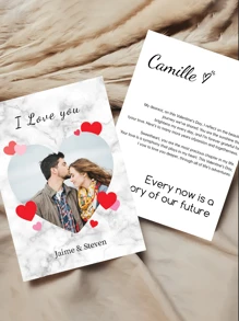 1pc Customized Spring/Valentine's Day Photo Card, "I Love You" Photo Card | Valentine's Day Card | Personalized Card, Couple Gift, Anniversary Card, Gift For Her